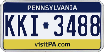 PA license plate KKI3488