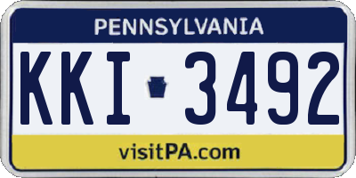 PA license plate KKI3492