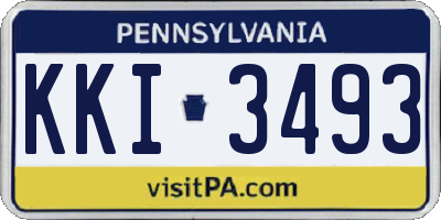 PA license plate KKI3493