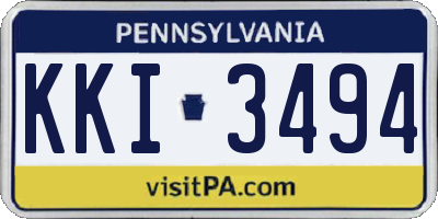 PA license plate KKI3494