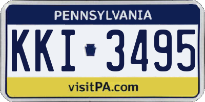PA license plate KKI3495