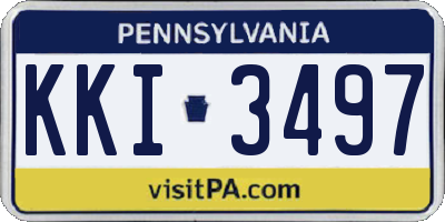 PA license plate KKI3497