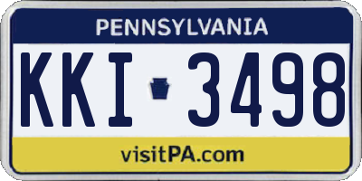 PA license plate KKI3498
