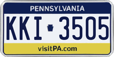 PA license plate KKI3505