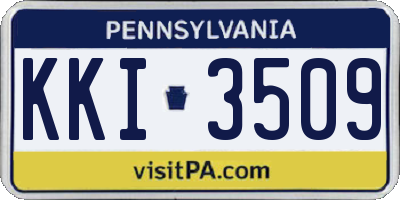 PA license plate KKI3509