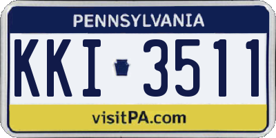 PA license plate KKI3511