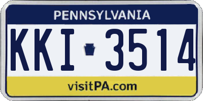 PA license plate KKI3514
