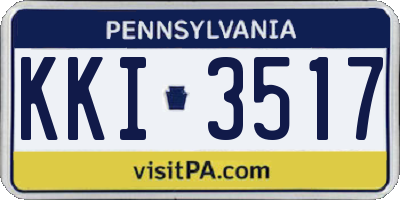 PA license plate KKI3517