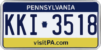 PA license plate KKI3518