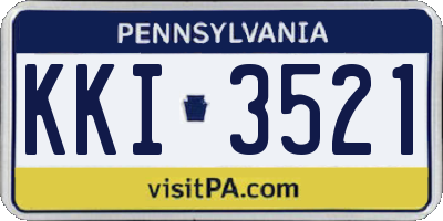 PA license plate KKI3521