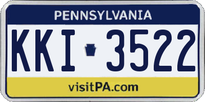PA license plate KKI3522