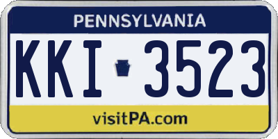 PA license plate KKI3523