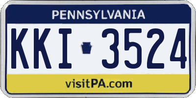 PA license plate KKI3524