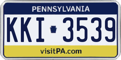 PA license plate KKI3539
