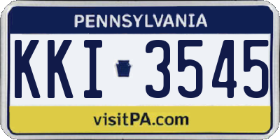 PA license plate KKI3545