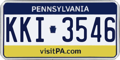 PA license plate KKI3546