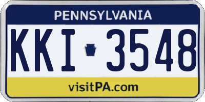 PA license plate KKI3548