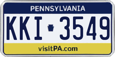 PA license plate KKI3549