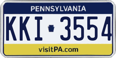 PA license plate KKI3554
