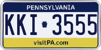 PA license plate KKI3555