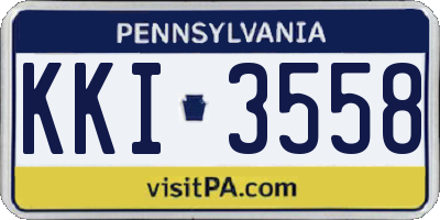 PA license plate KKI3558