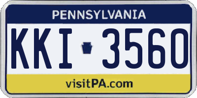 PA license plate KKI3560