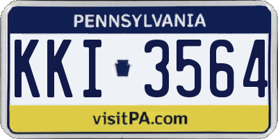 PA license plate KKI3564
