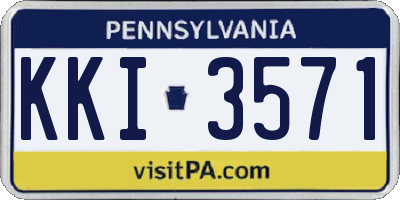 PA license plate KKI3571