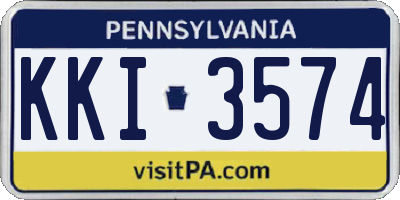 PA license plate KKI3574