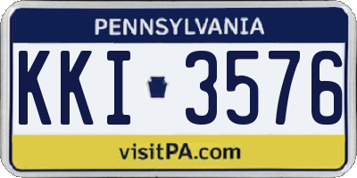 PA license plate KKI3576
