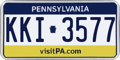 PA license plate KKI3577