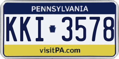 PA license plate KKI3578