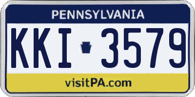 PA license plate KKI3579