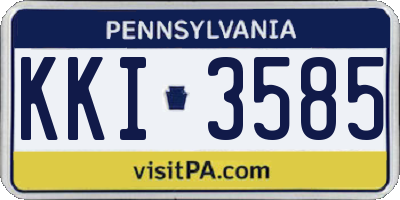 PA license plate KKI3585