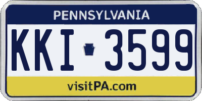 PA license plate KKI3599