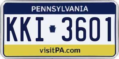 PA license plate KKI3601