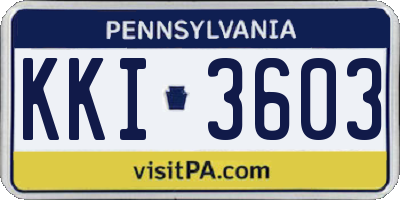 PA license plate KKI3603