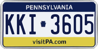 PA license plate KKI3605