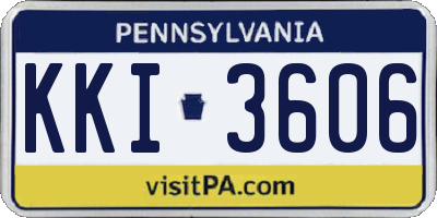PA license plate KKI3606