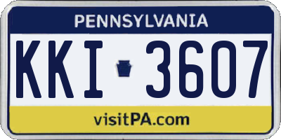 PA license plate KKI3607