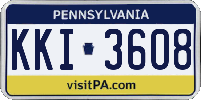 PA license plate KKI3608