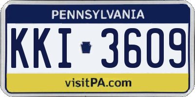 PA license plate KKI3609