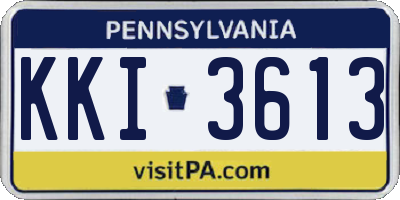 PA license plate KKI3613