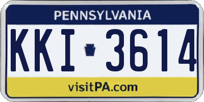 PA license plate KKI3614
