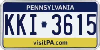 PA license plate KKI3615