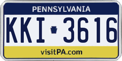 PA license plate KKI3616