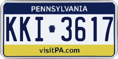 PA license plate KKI3617