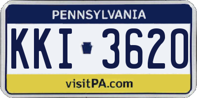 PA license plate KKI3620