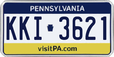 PA license plate KKI3621