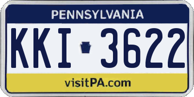 PA license plate KKI3622